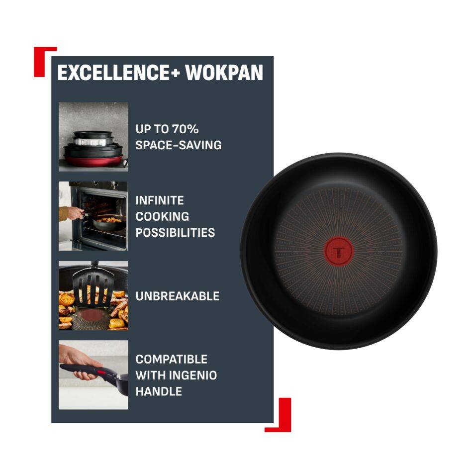 Ingenio Excellence+, тиган уок 28 cm, Незалепващо покритие, Индукция