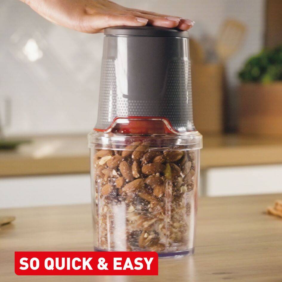 Чопър Easy Press, електрически чопър за храна, 600 W, 4 остри ножа, сив