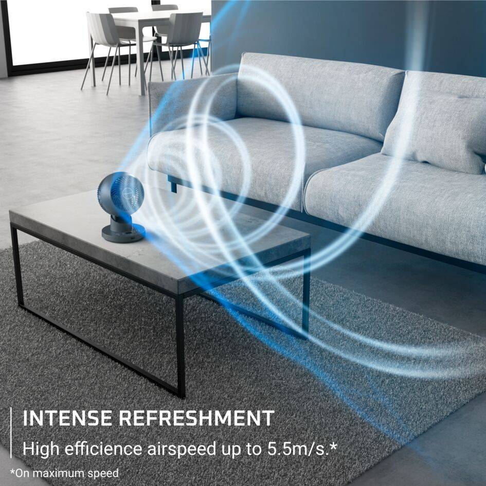 Turbo Silence Compact 3D Desk, Table Fan, Intense Refreshment, Auto Oscillation
