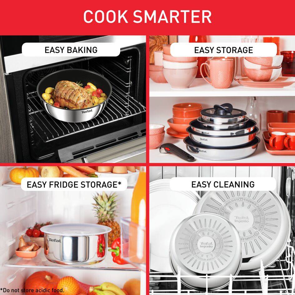 Комплект съдове за готвене Ingenio Emotion 20 ч., стъклен капак 