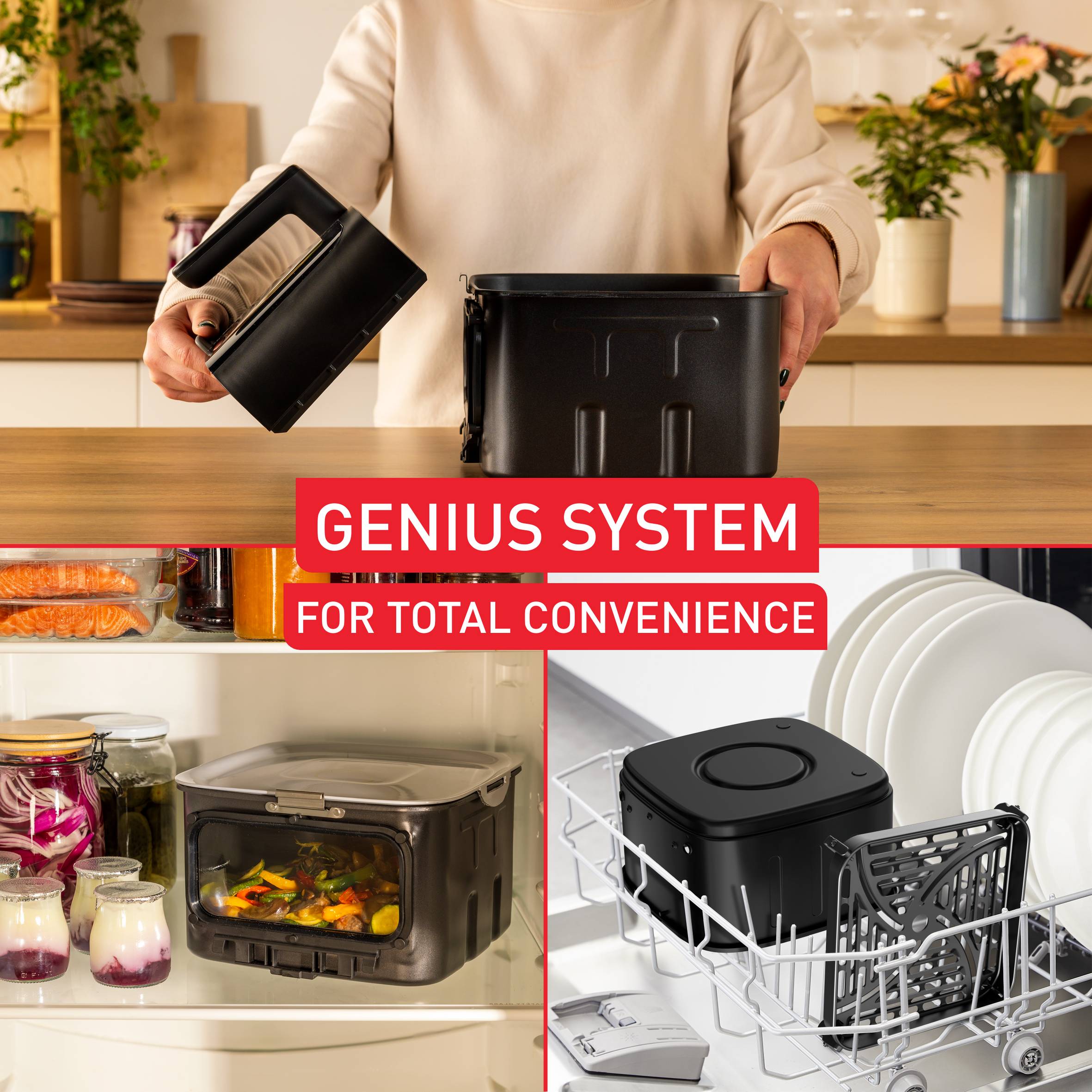 Уред за готвене с горещ въздух Easy Fry Silence 7L, тих и компактен, с подвижен преден панел на чекмеджето