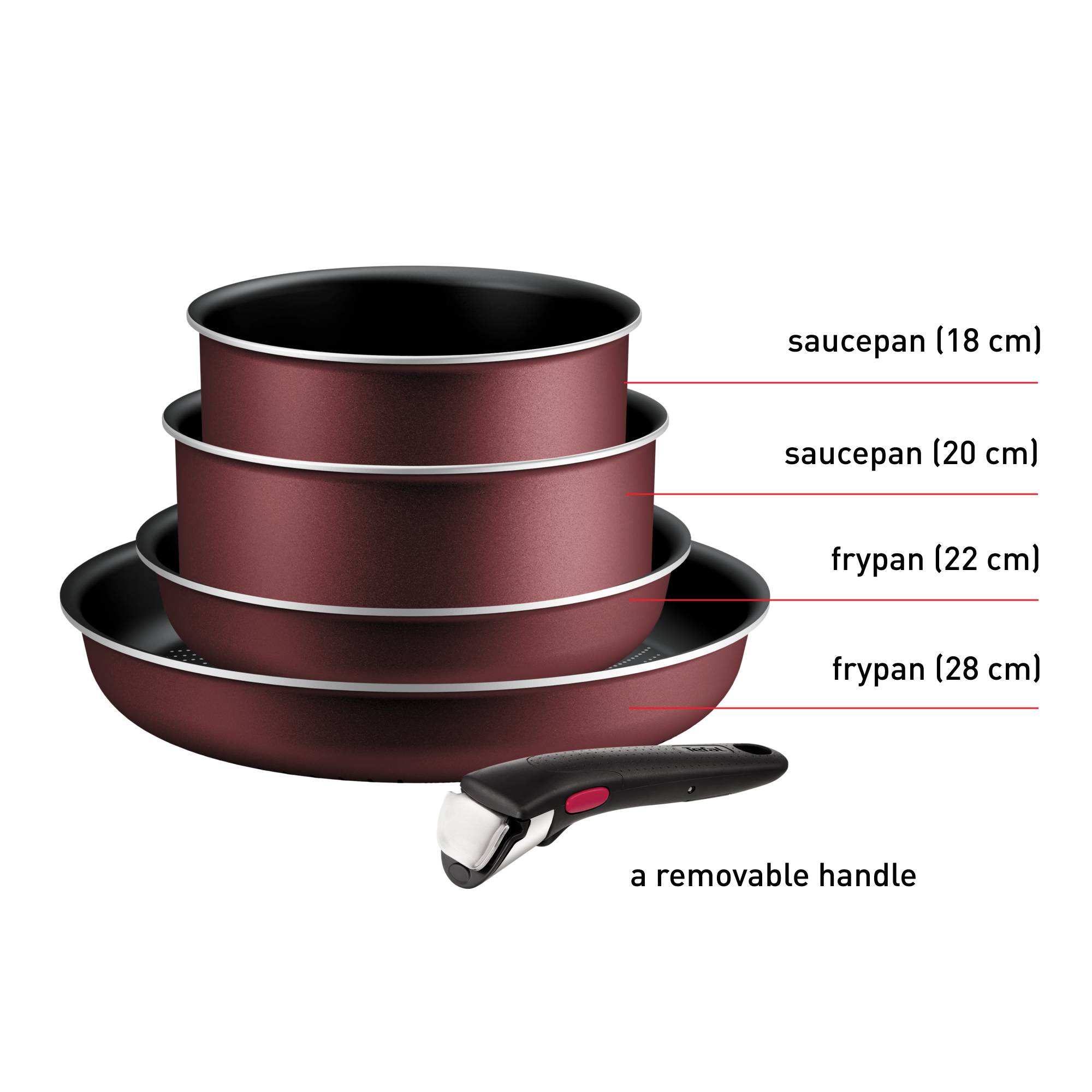 Ingenio Simply Cook, 5-Piece Cookware Set, Light Tech Technology Pots and Pans