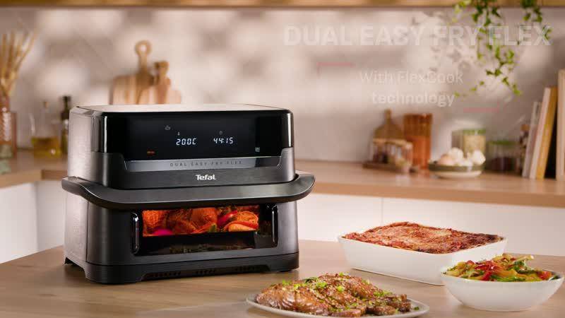 Двоен уред за готвене с горещ въздух Dual Easy Fry Flex, разделител FlexCook, вместимост 9 л