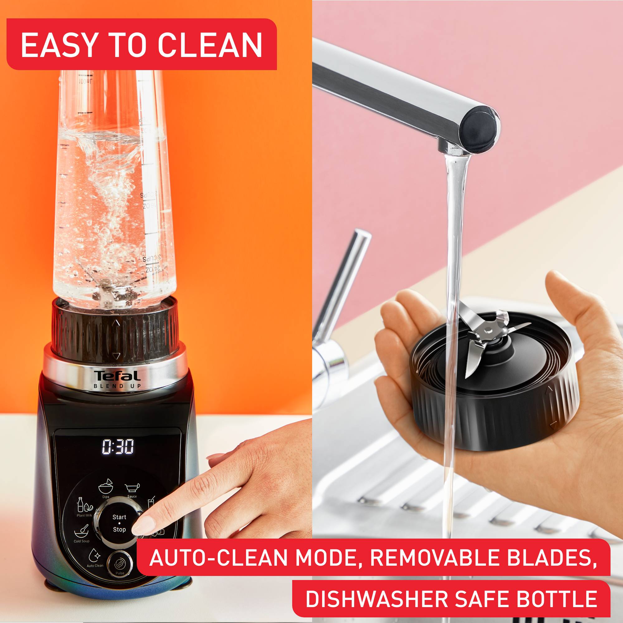 Blend Up, Мощен мини блендер, 1000 W, 8 автоматични програми