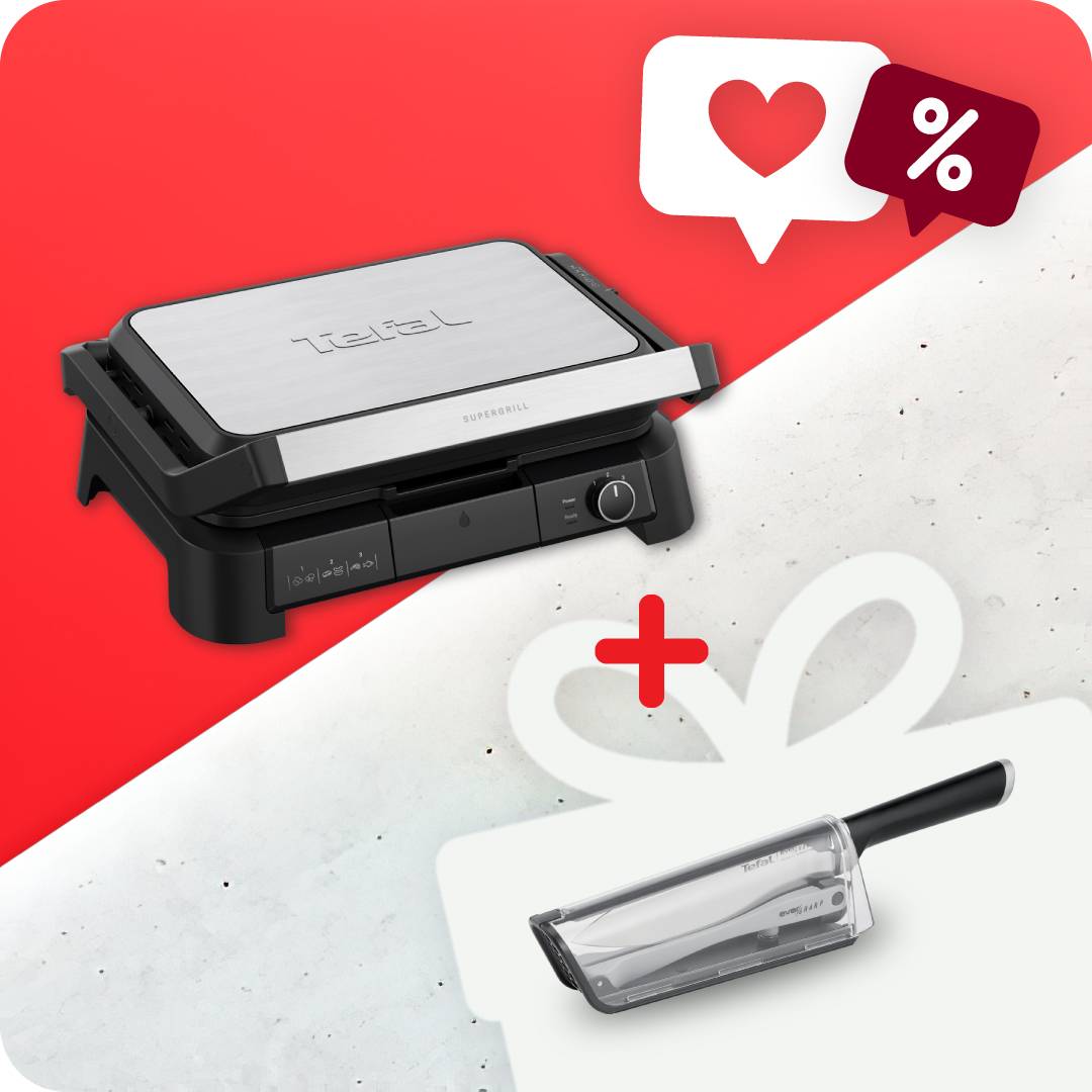 Пакет SuperGrill 3in1 XL и Нож на майстора Ever Sharp с Калъф, с вградено точило