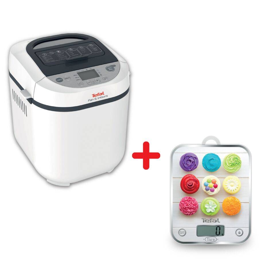 Пакет Хлебопекарна Pain & Tresors PF250135 с 20 програми и Електронна кухненска везна Optiss