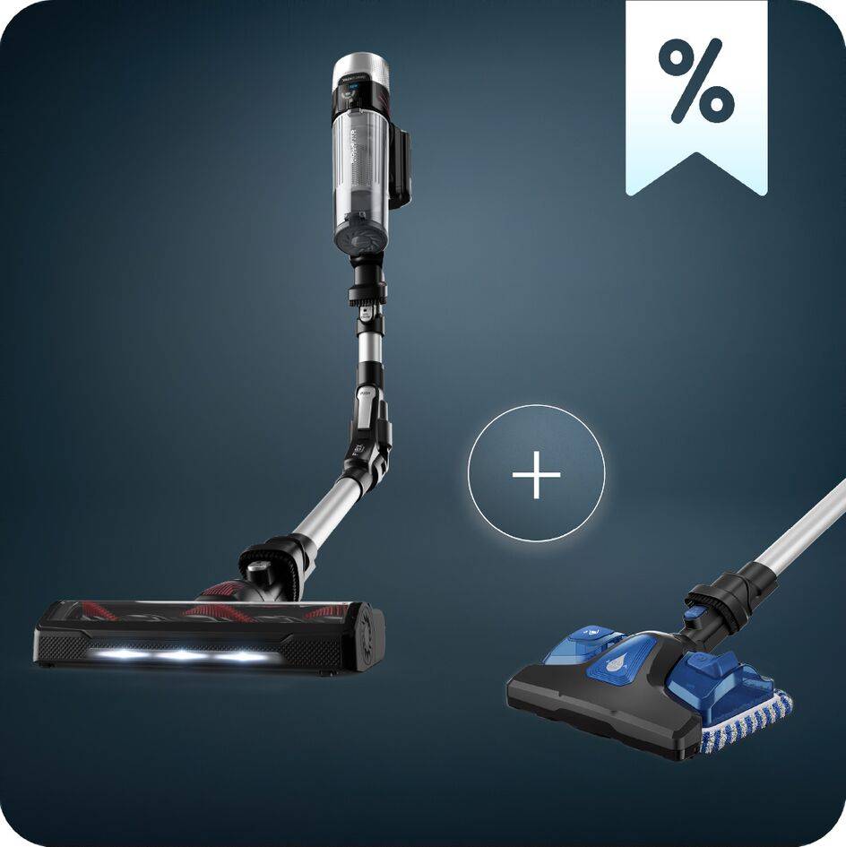 Пакет X-Force Flex 9.60, Cordless Stick Vacuum, Deep-Cleaning Suction, 100 Air Watts и Миеща четка Aqua Slim с 2 кърпички за прахосмукачка X-Force 9.60