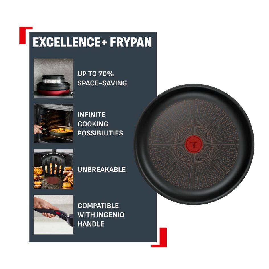 Ingenio Excellence+, тиган 24 см, Незалепващо покритие, Индукция