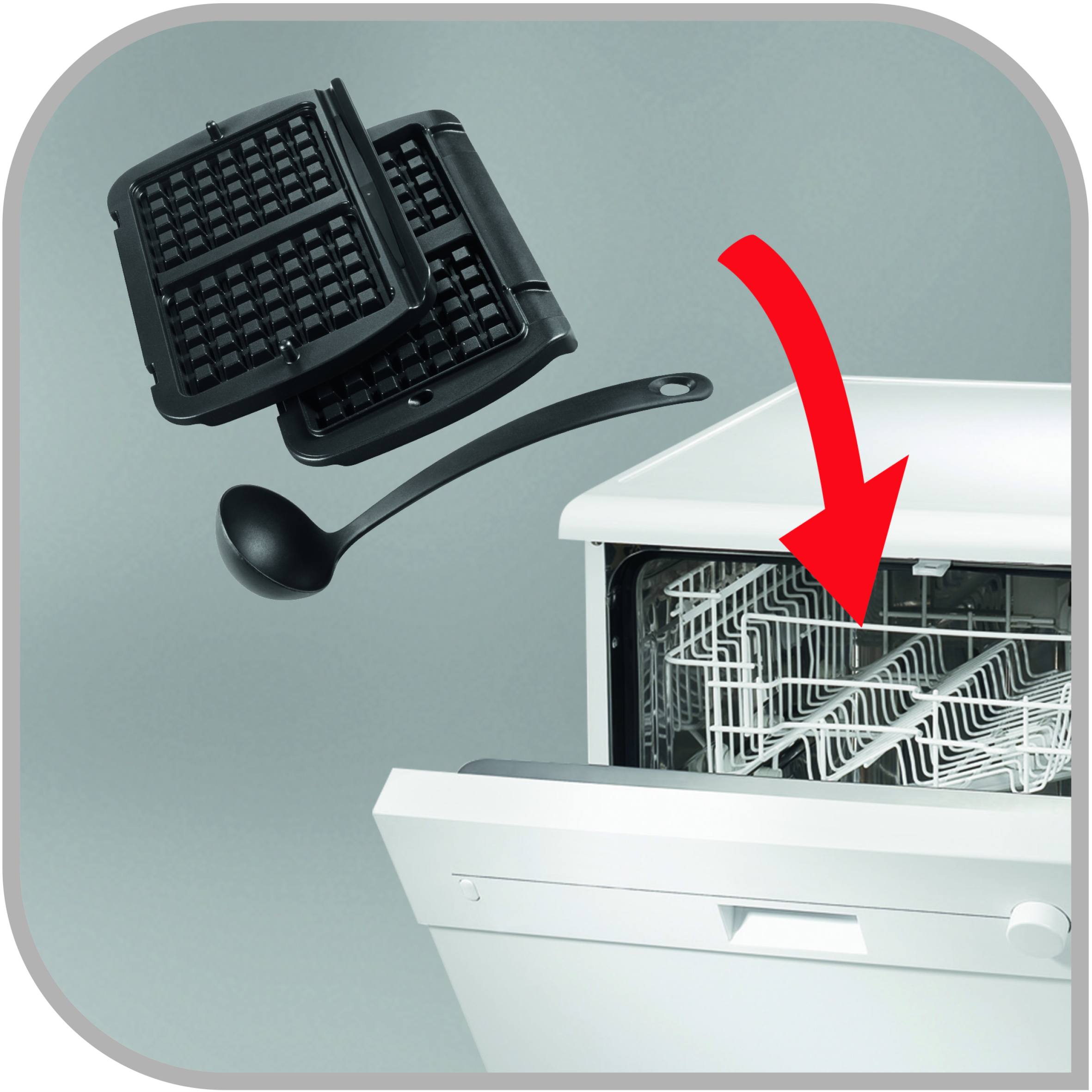 Плочи за гофрети х 2 и черпак Optigrill XA724810