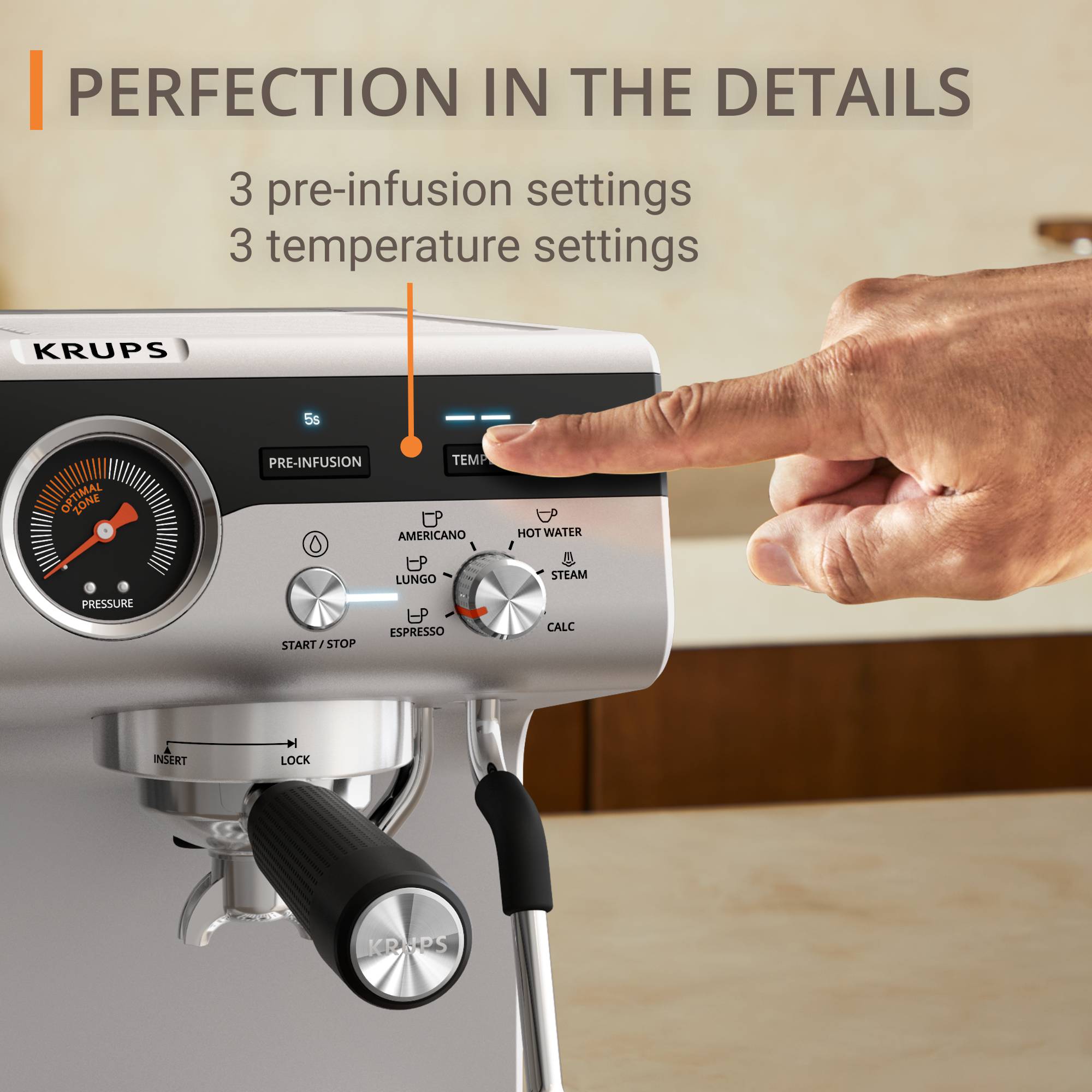 Precision, ръчна еспресо кафемашина с мелница, перфектно еспресо, интуитивен интерфейс