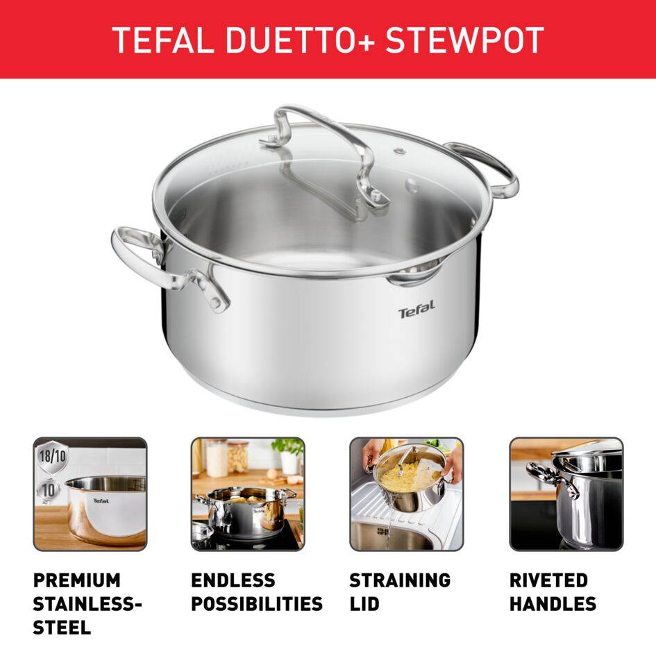 Duetto+ Stewpot 20cm, 10-years guarantee, Premium stainless-steel