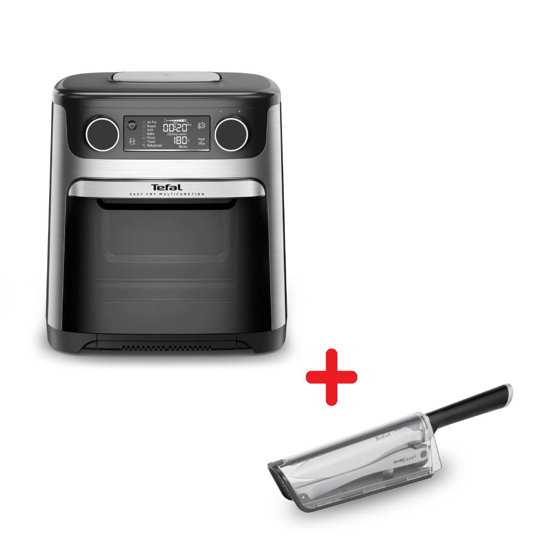 Пакет Уред за готвене с горещ въздух и фурна с голям вместимост Easy Fry Multifunction, 9 в 1, 15 л и Нож на майстора Ever Sharp, с Калъф с вградено точило