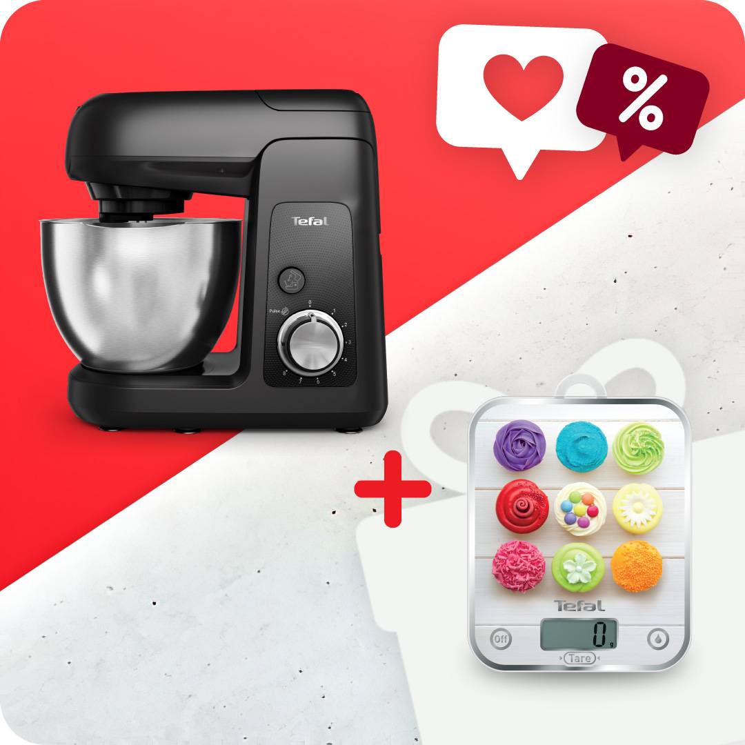 Пакет Кухненска машина Bake Partner QB5258, 1100 W мощност и Електронна кухненска везна Optiss BC50D4V0