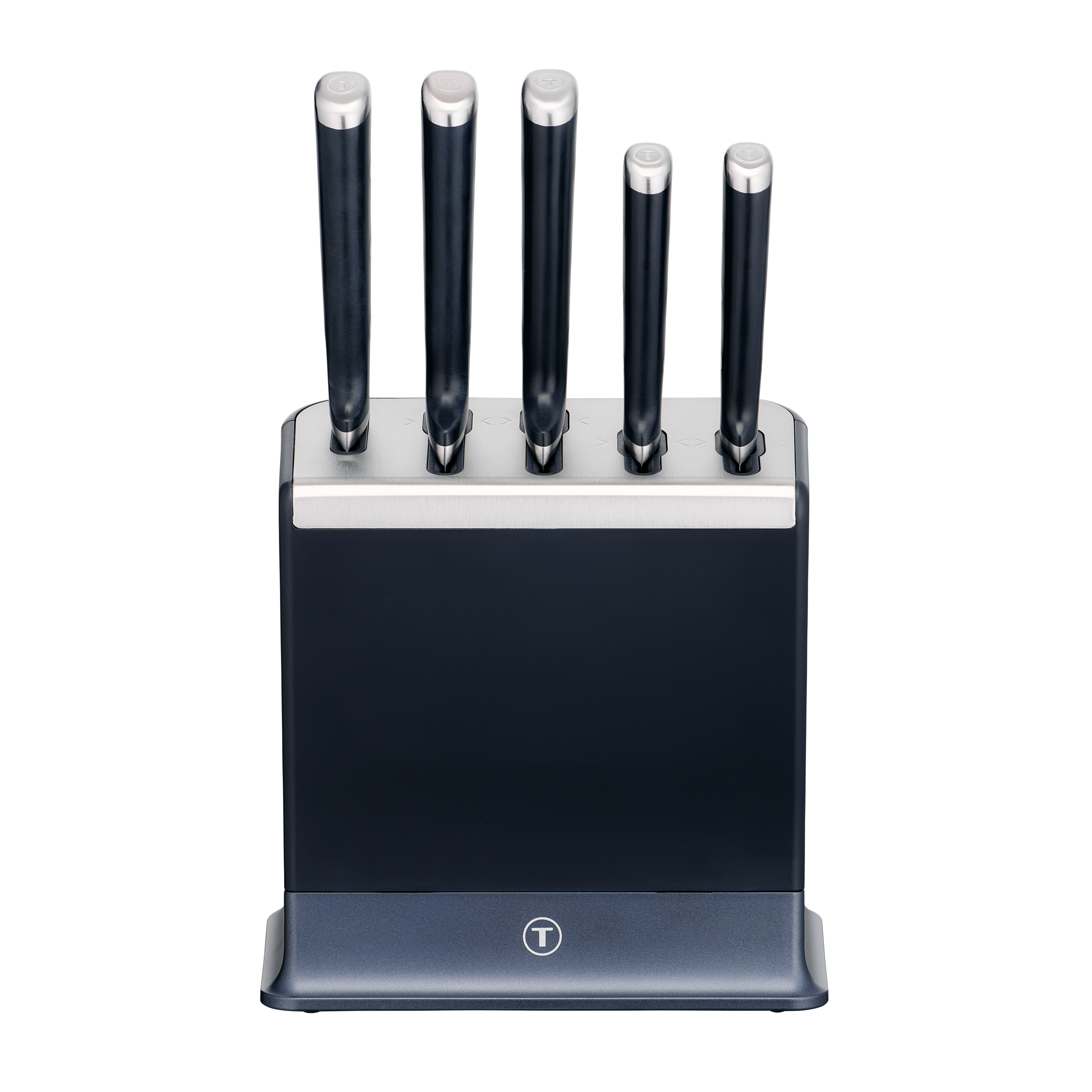 Комплект ножове EverSharp: 5 ножа с блок за съхранение с вградено точило