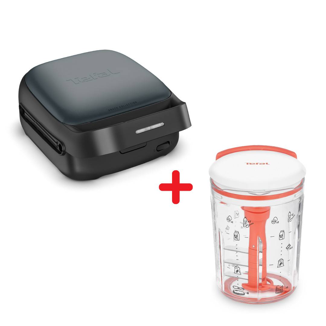 Пакет Уред за сандвичи и гофрети за сладки и солени рецепти Snack Collection и Ръчен миксер за палачинки Pancake Express K1844404, Перфектна смес само за 2 минути