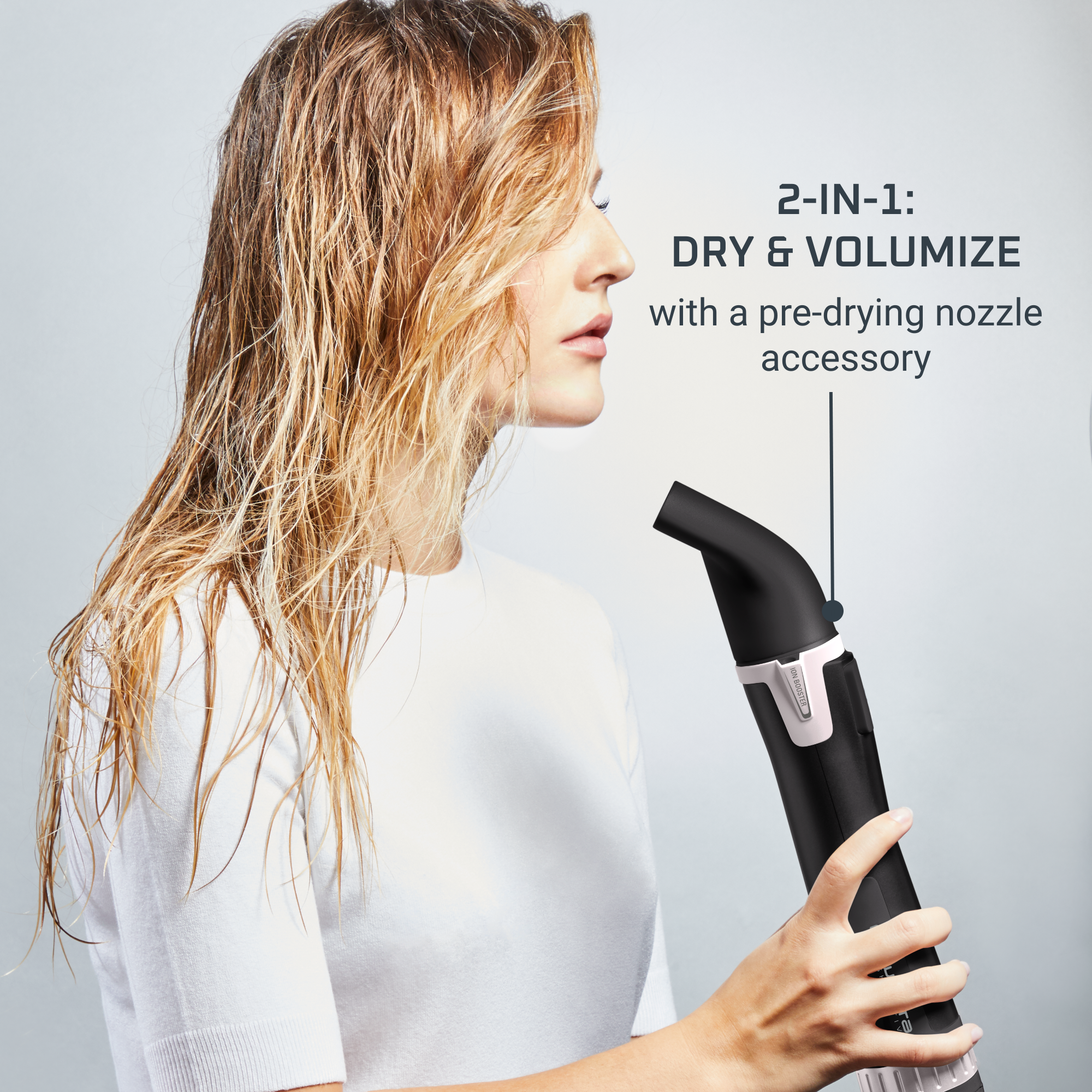 Brush Activ' Dry & Style, Въртяща се четка с горещ въздух, 1000 W, 2 четки с керамично покритие, концентратор, ергономичен дизайн