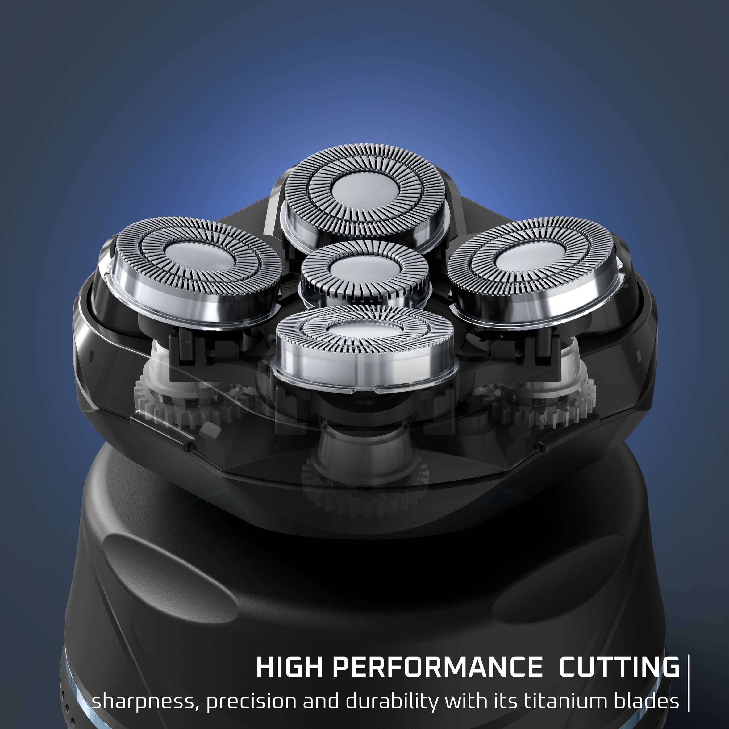 Самобръсначка за глава GentleBald, 5 ножчета, титаниево покритие на ножчетата