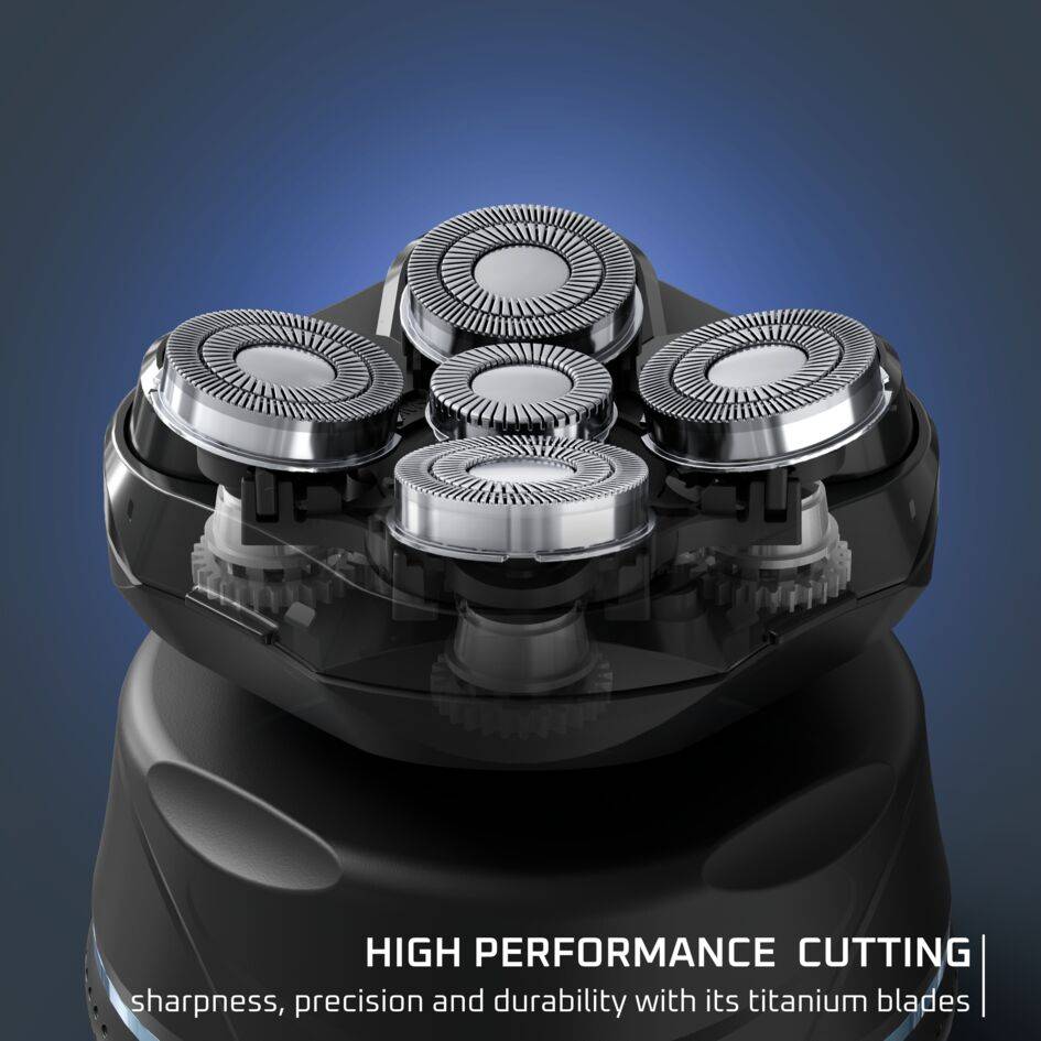 Самобръсначка за глава GentleBald, 5 ножчета, титаниево покритие на ножчетата