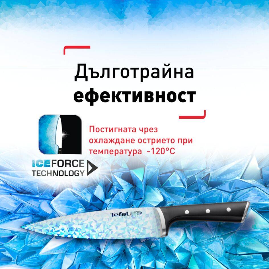 КОМПЛЕКТ НОЖОВЕ ICE FORCE: 5 НОЖА + ДЪРВЕН БЛОК ЗА СЪХРАНЕНИЕ