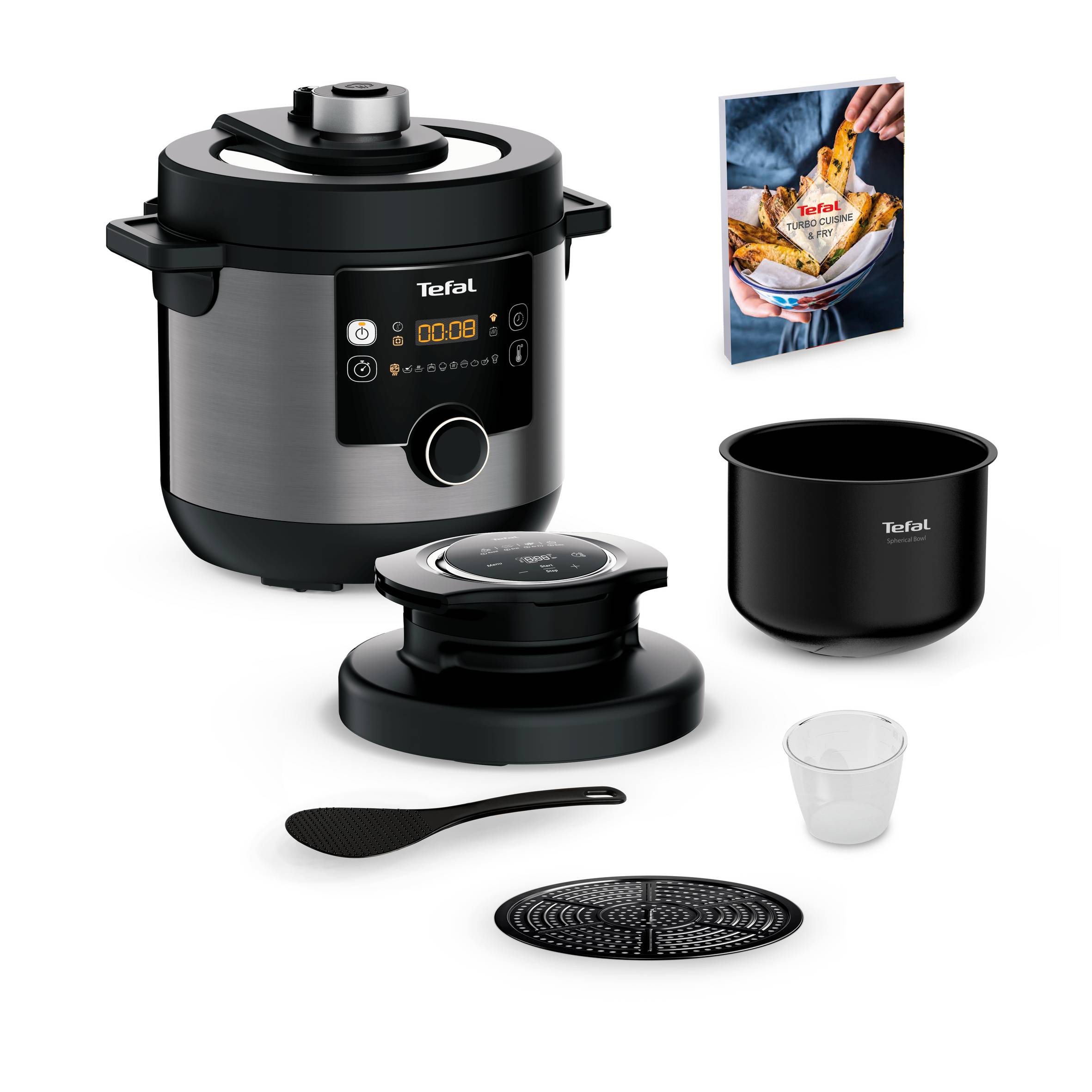 Turbo Cuisine & Fry, Мултикукър CY778830, 7.5 л., Запичащ капак, Книга с рецепти