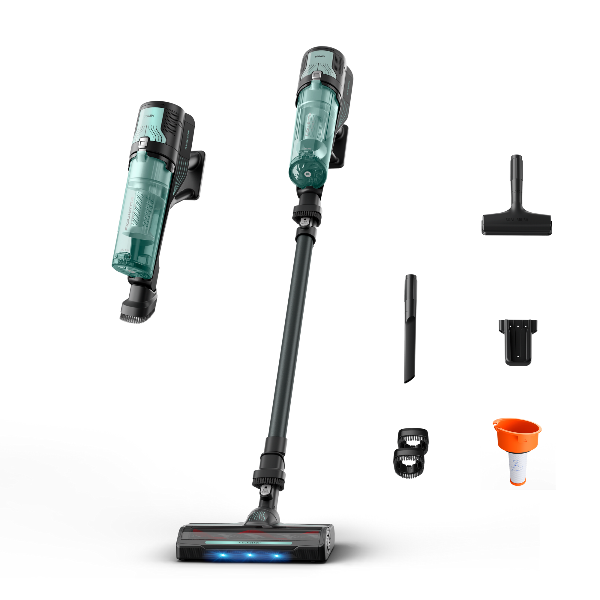 Прахосмукачка вертикална безкабелна Rowenta X-Force 8.80 Allergy RH1833E0, 100 AW