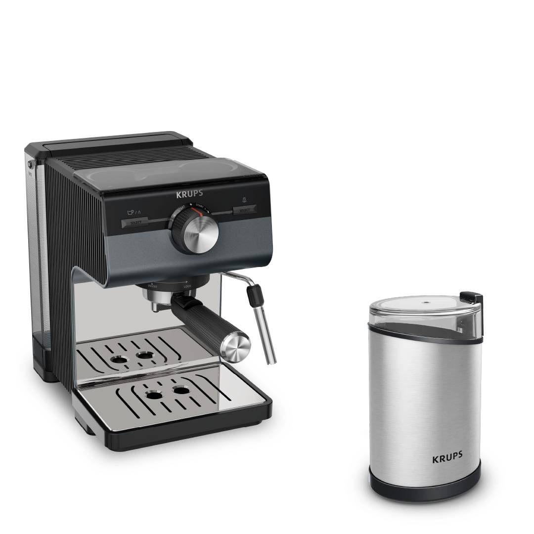 Пакет Ръчна еспресо машина Authentic+ C80, XP384G10 и Кафемелачка Krups GX204D10