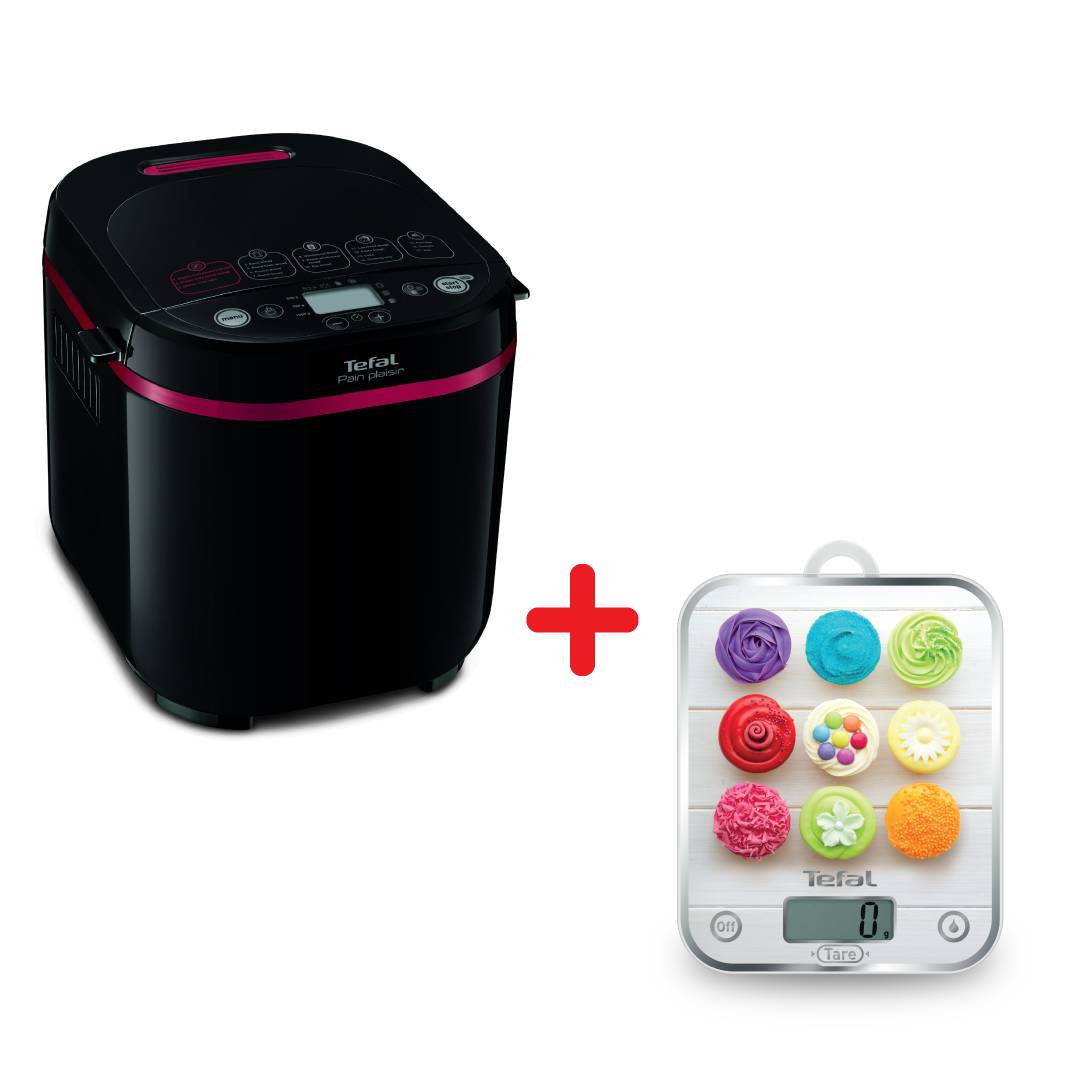 Пакет Хлебопекарна Pain Plaisir PF220838 с 17 програми и Електронна кухненска везна Optiss