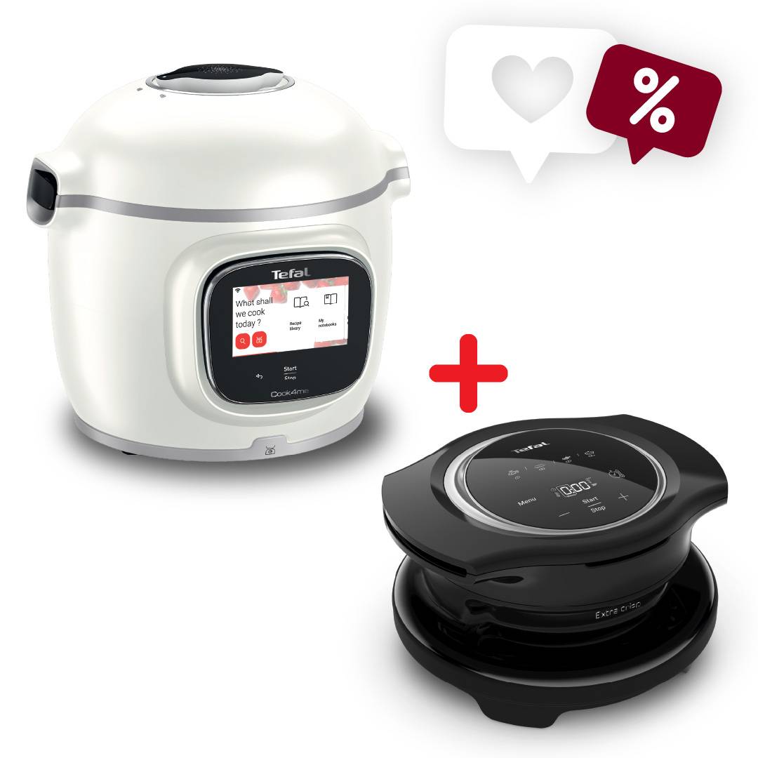 Пакет Интелигентен мултикукър с вградена везна, Tefal Cook4me Touch Pro CY9441F2 и Запичащ капак Extra Crisp EY150830
