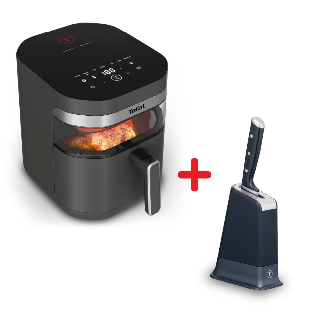 Уред за готвене с горещ въздух, хрупкави ястия Easy Fry Infrared и Нож с поставка за ножове с вградено точило EverSharp