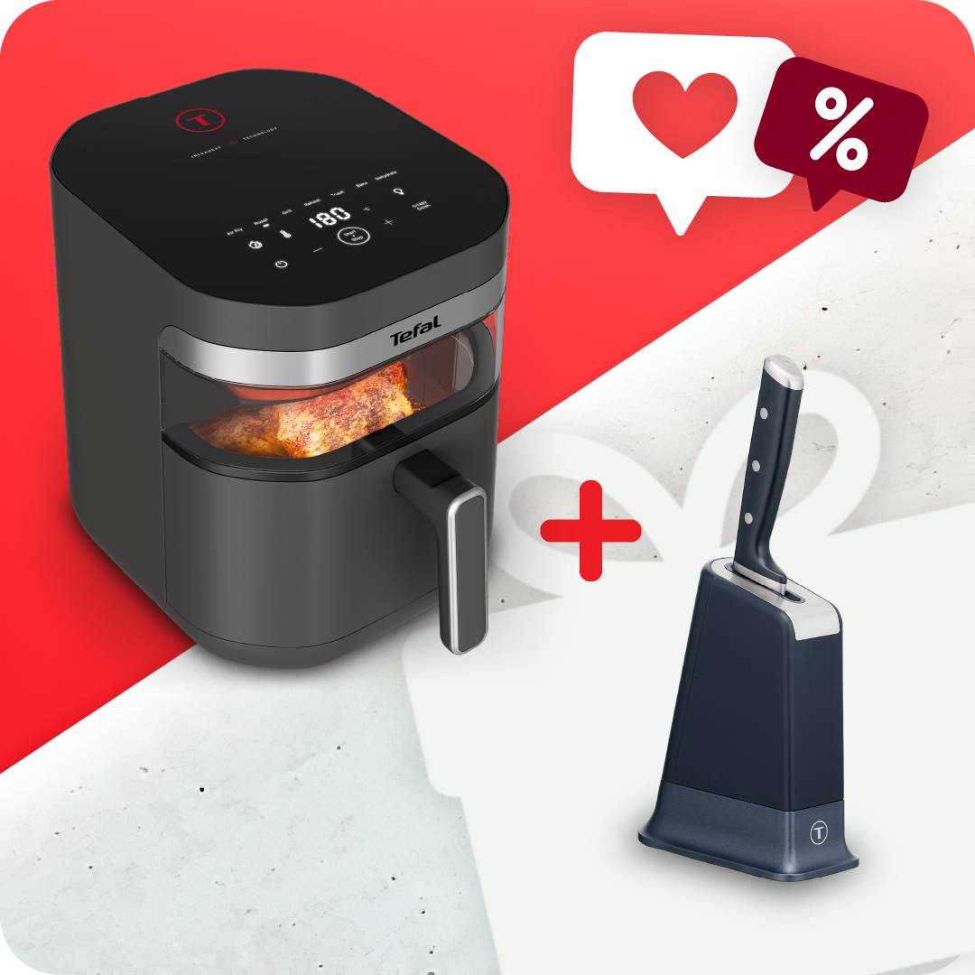 Уред за готвене с горещ въздух, хрупкави ястия Easy Fry Infrared и Нож с поставка за ножове с вградено точило EverSharp